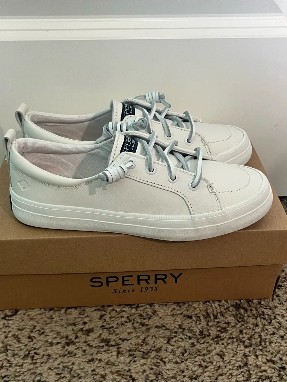 Sperry Women's White Low-Top Leather Sneakers